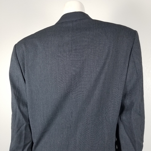 Cheap and Chic Moschino Oversized Three-Button Pinstripe Gray Blazer Size 40 - Picture 5 of 12